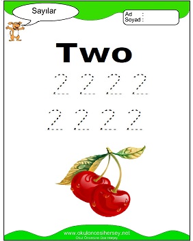 okul öncesi 1 sayısı çizgi çalışması